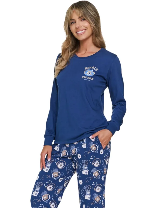 Doctor Nap Katoenen Pyjama Dames Nap Mode PM.7510 44 / Donkerblauw