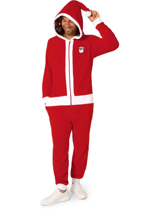 OppoSuits Merry Jinglejoy Onesie - Kerstman - Volwassen Verkleedkleding - Kerst Kostuum - Pyjama - Chill Pak Rood