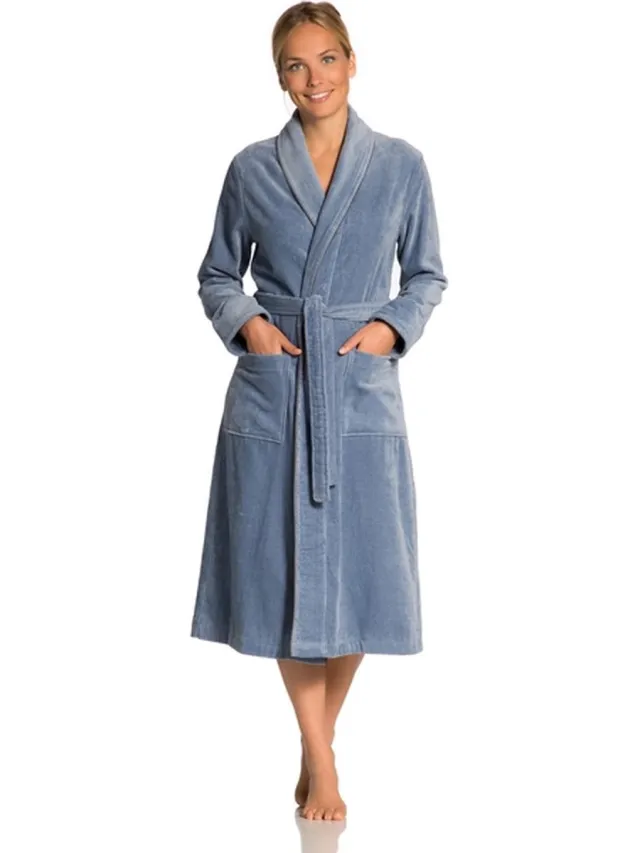 Vossen dames badjas Anna smoke blue blauw