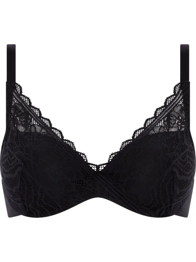 Chantelle Floral Touch - Bedekkende memory bh - Soft Feel - ZWART