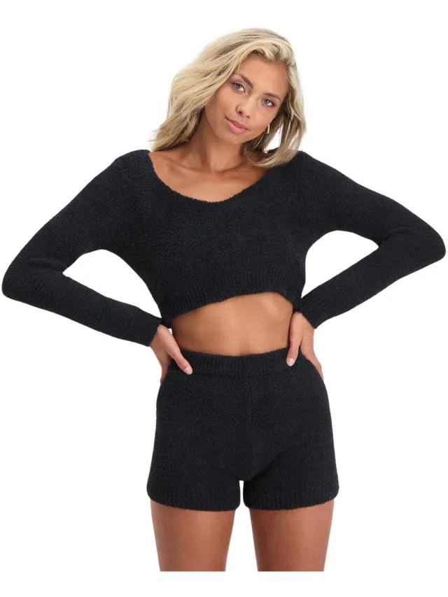 Steve Madden Damesbeha Steve Madden Boucle V-neck Zwart