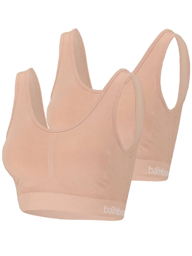 Apollo dames Seamless bra bamboe - voorgevormde cups - 2-pack - nude