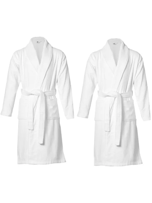 Gentlemen G Exclusive - 2 unisex badjassen - sauna badjas - hotel kwaliteit - 100% katoen - velours buitenkant - badstof binnenkant - voordeelverpakking 2 pak