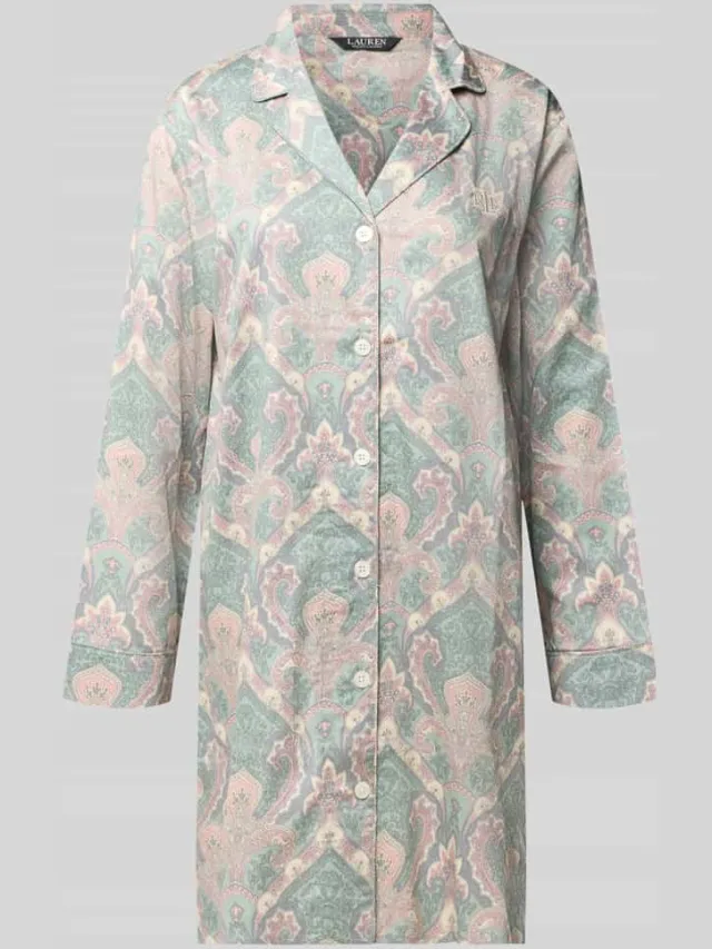 Lauren Ralph Lauren Nachthemd met relaxed fit van katoenmix Rietgroen