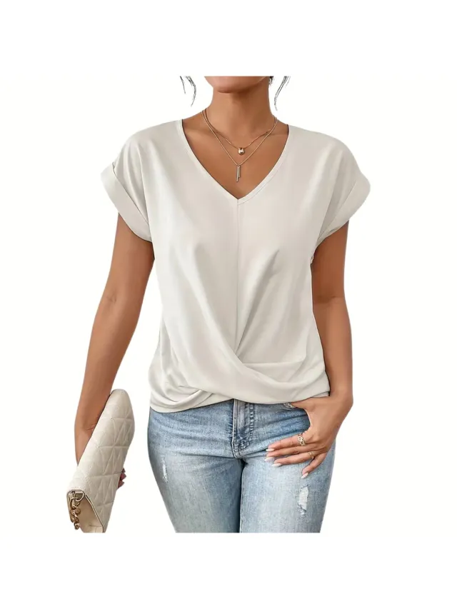 Currero Topje Dames - Top Kleding - Shirt - Blouse - Kort - Volwassen - Wit