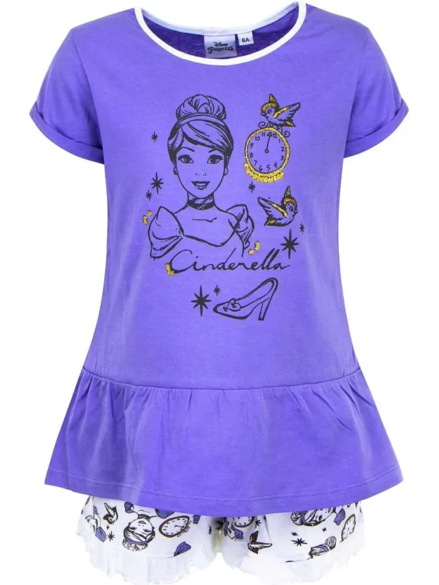 Disney Princess - Cinderella - Shortama - Paars - 6 jaar