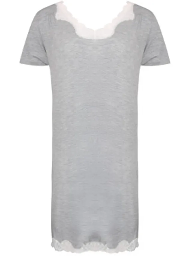 Antigel Simply Perfect Nachtkleed bien etre korte mouw Chiné Gris Grijs 38 Gris Chiné