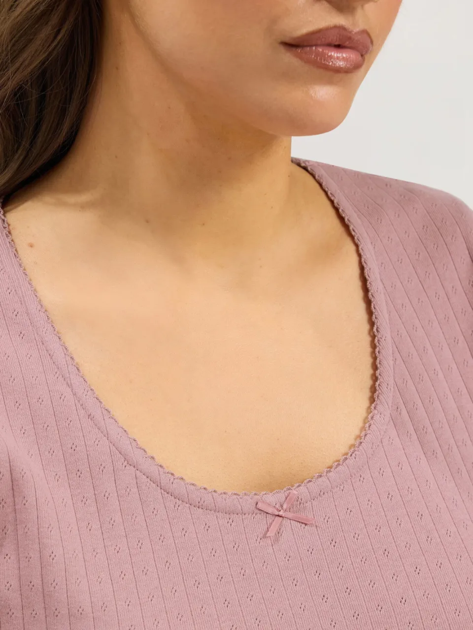 Yours Curve Roze Geruite Pyjamaset Met Wijde Pijpen-64, foto 5