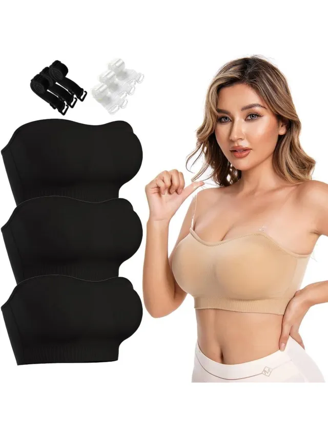Cosensi Naadloze bandeau BH voor dames | Zonder beugel | Ondersteunende tube top met afneembare bandjes | Geschikt voor dagelijks gebruik, bruiloften, slapen en sporten | Comfortabel en veelzijdig. Any