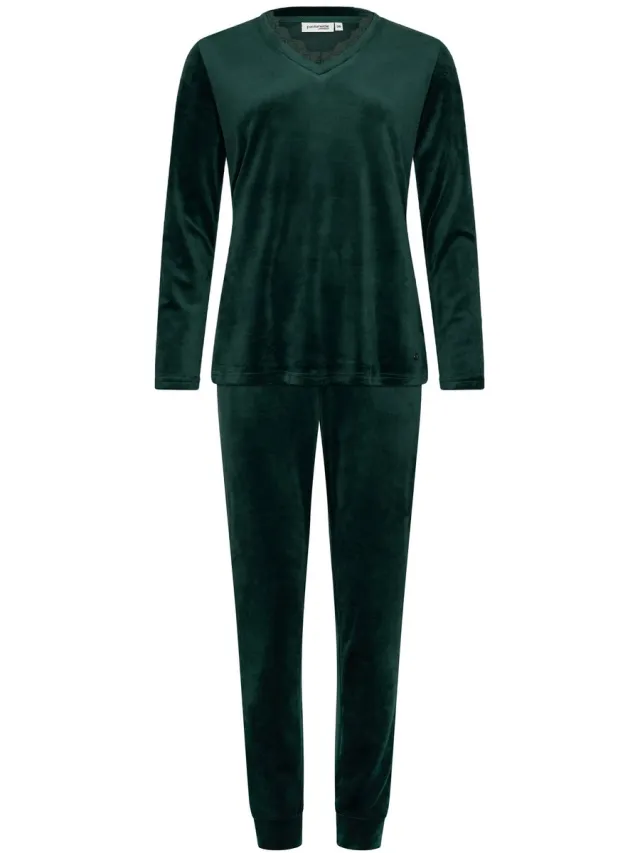 Pastunette Premium - Pyjama - Emerald - Velours - Donkergroen