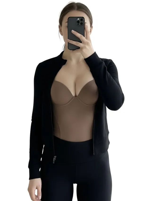 Currero Bodysuit Dames - Shapewear - Bodystocking - Corrigerende Body - Ingebouwde BH - Vormgevend & Afslankend Effect - Bruin