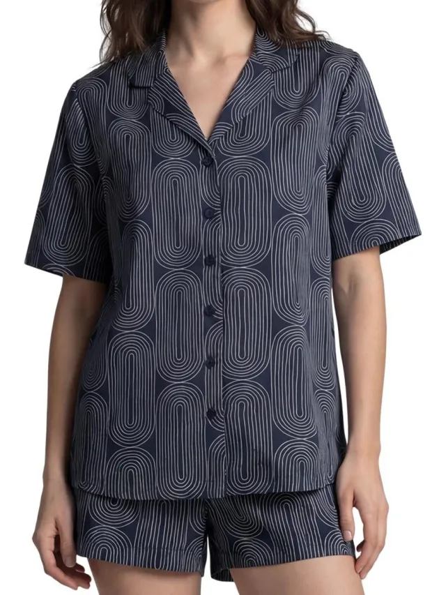 Seidensticker Dames pyjama Classic Web nightblue