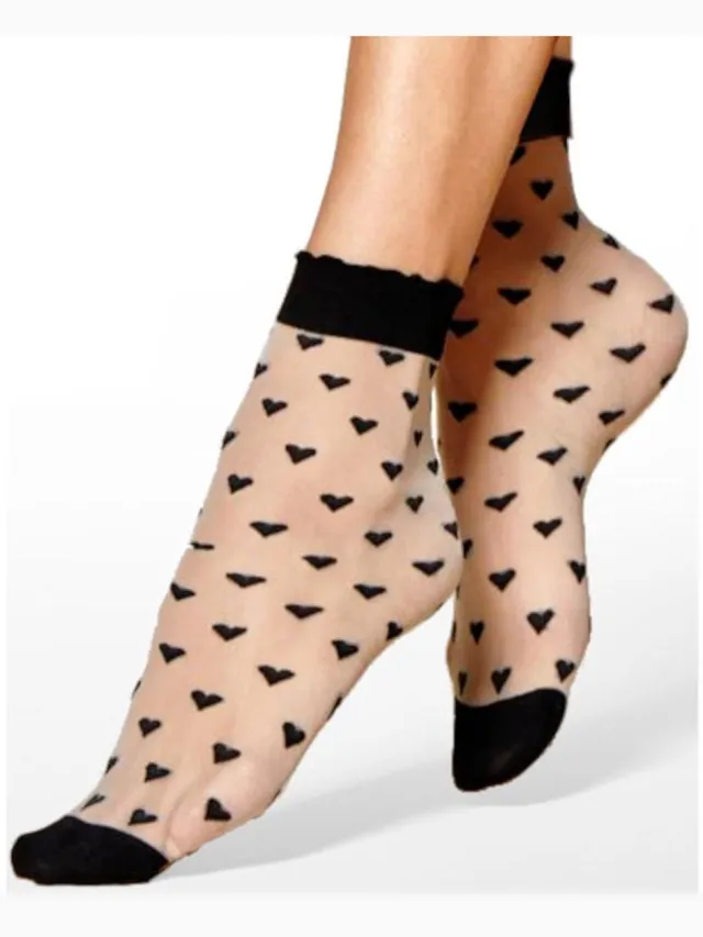 Caresse pantysokjes hearts zwart