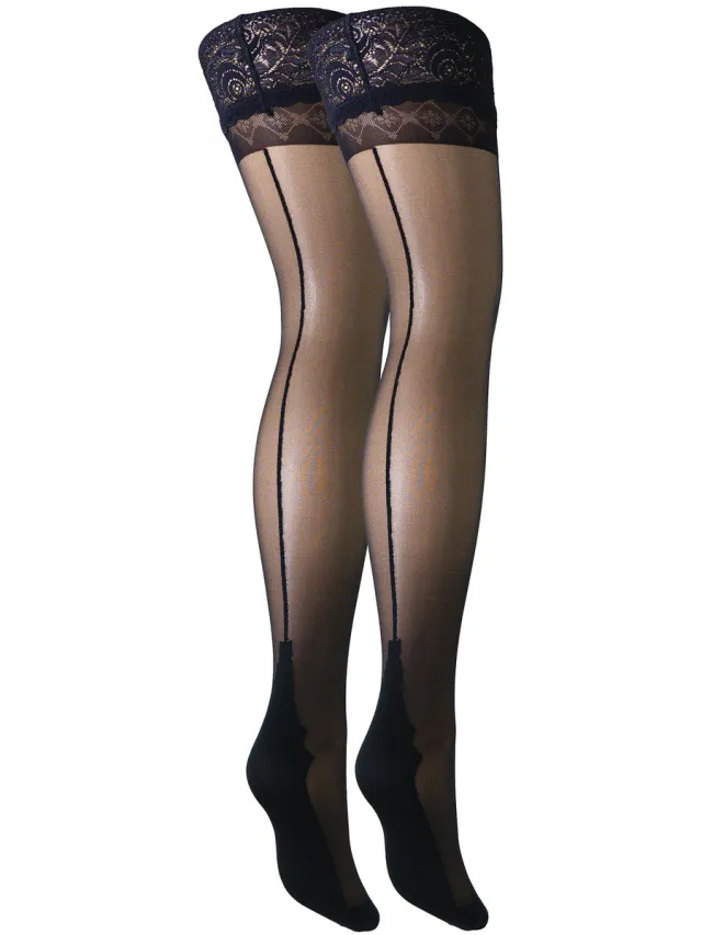 Trasparenze Panty’s/Kousen Trasparenze Autoreggente 20 Denari Pennac Zwart