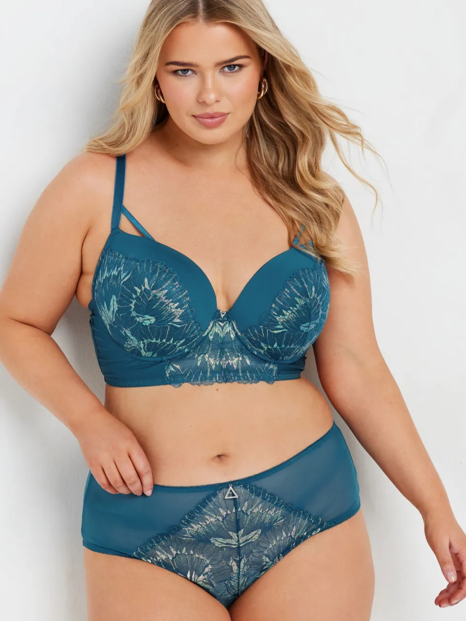 Yours Tailleslip Met Iridescent Kanten Inzet In Blauwgroen-64, foto 2