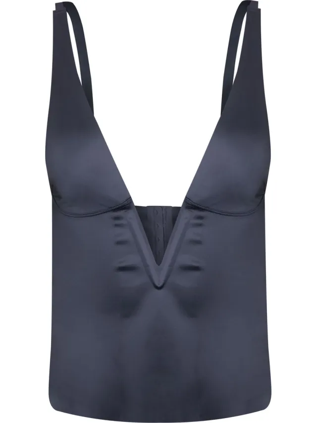 MAGIC Bodyfashion Gloss Low Plunge Top Dames Corrigerend ondergoed - Doppio Zwart