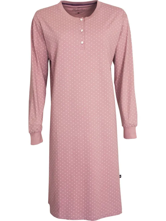 Medaillon Dames Nachthemd - Polo Sluiting - Rose roze