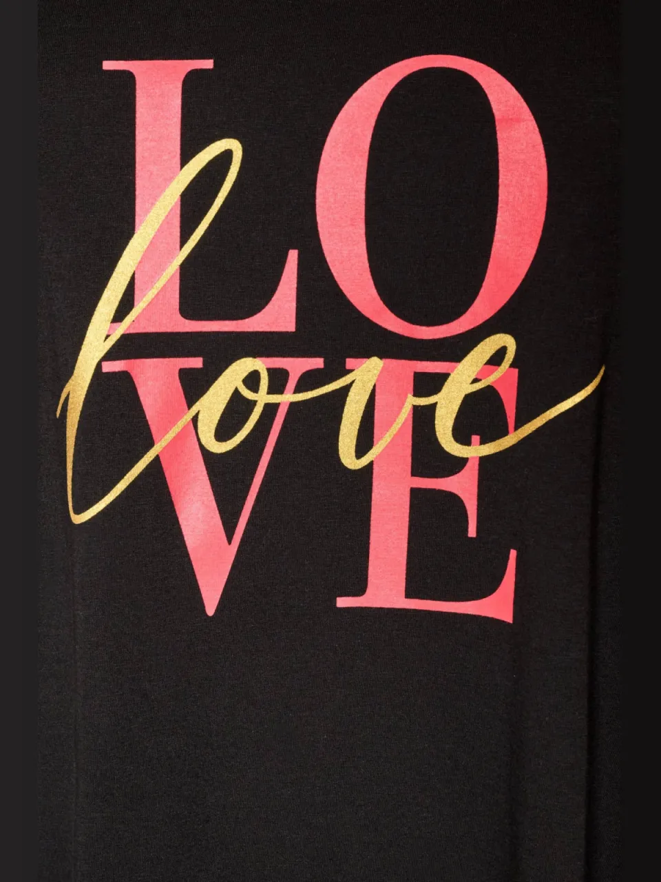 Zizzi nachthemd zwart met Love print, foto 5