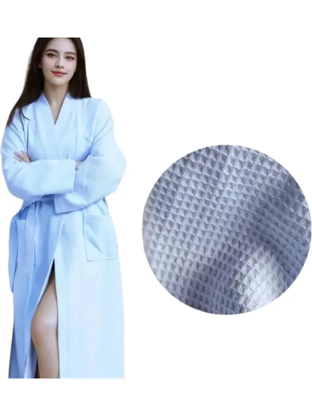 Bovista Badjas Dames - Fleece - Katoen - Badstof - Sauna - Hamam - Wafel - Bathrobe - Duster - Ochtendjas - Spa - Kimono - Blauw