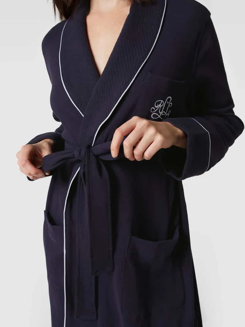 Lauren Ralph Lauren Badjas van katoen marineblauw, foto 4