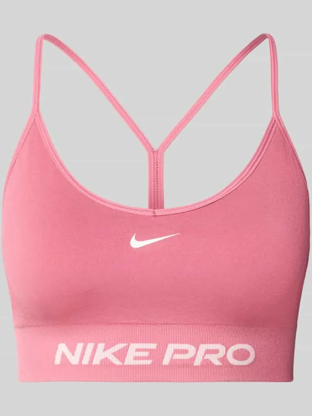 Nike Sport-bh met label in band Felroze