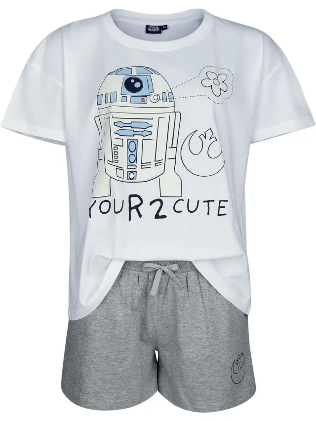 Star Wars You R2 - D2 Cute Pyjama wit-grijs Katoen wit;grijs