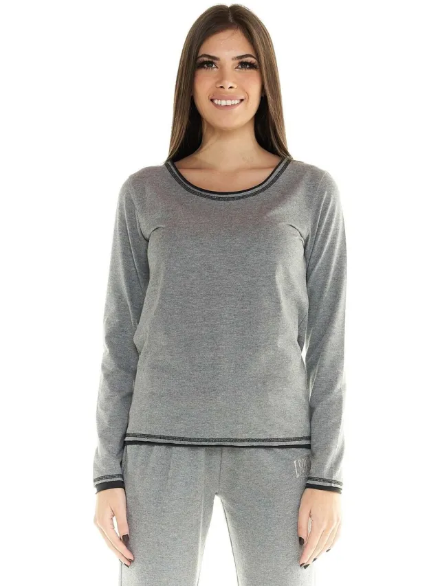 Leone 1947 long sleeves leisure pyjamaset grijs