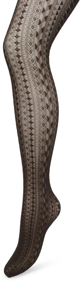 Bonnie Doon Grafische Panty 40 Denier Bruin Dames - Grafisch - Print - Gladde Naden - Maximaal Draagcomfort - Chique Panty - Geometrie Tights - Feestelijk - Bracken - BP221902.158
