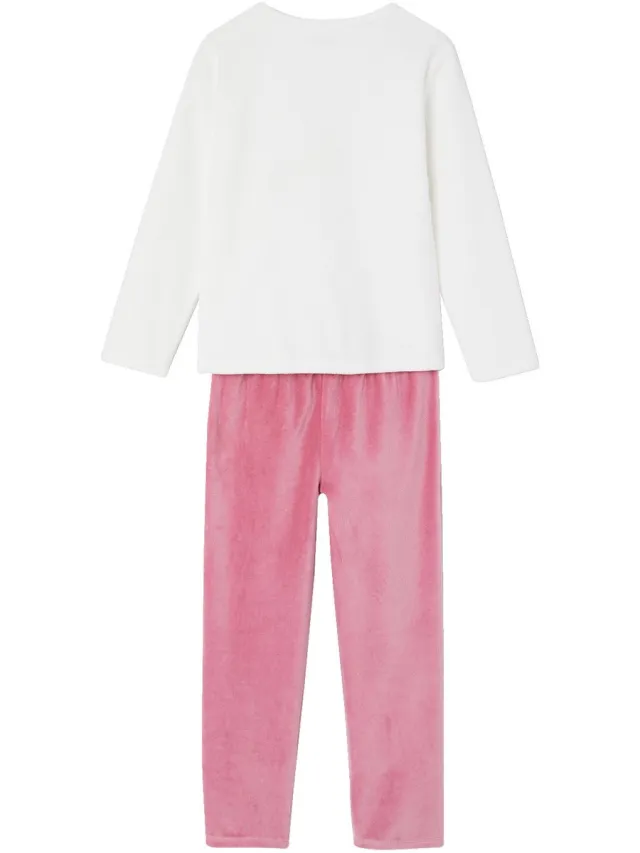 vertbaudet Lot de 2 pyjamas fille ecru