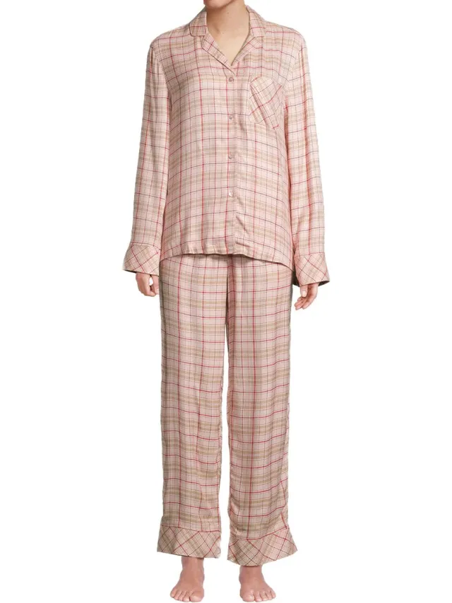 Seidensticker Dames pyjama Soft Light Flannel peach