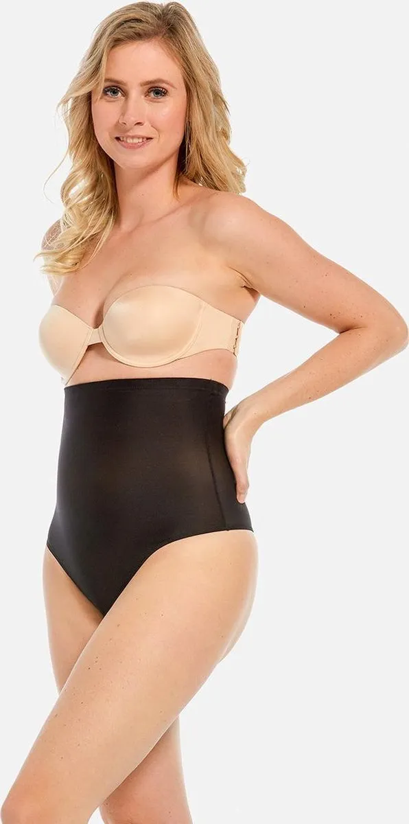 MAGIC Bodyfashion Hi Waist Thong Zwart Vrouwen Black