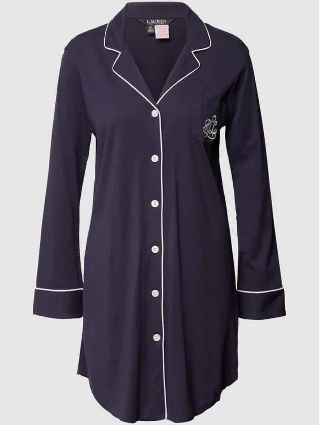 Lauren Ralph Lauren Nachthemd met contraststrepen donkerblauw, foto 2