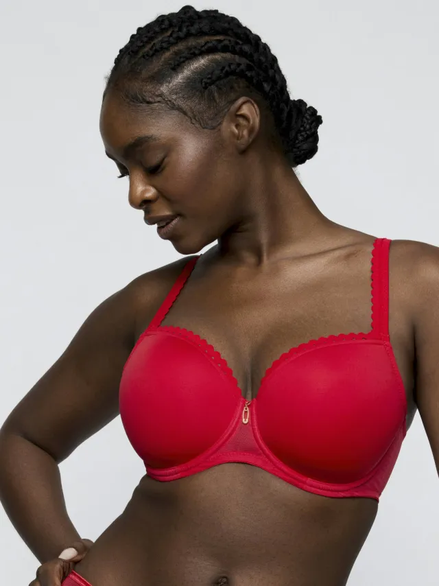 PrimaDonna Twist Wowgirl voorgevormde T-shirt-bh met beugel rood