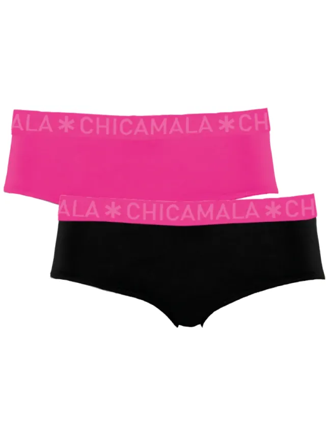 slips 2-pack zwart en roze