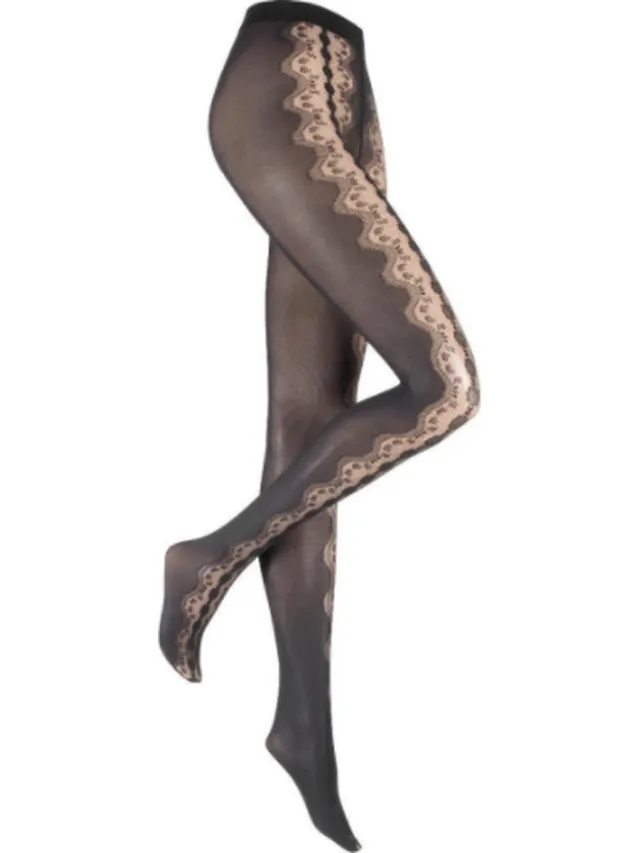 Kunert fantasie panty maat 40/42 zwart