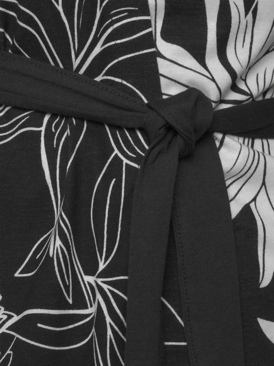 kimono zwart met bloemenprint, foto 2
