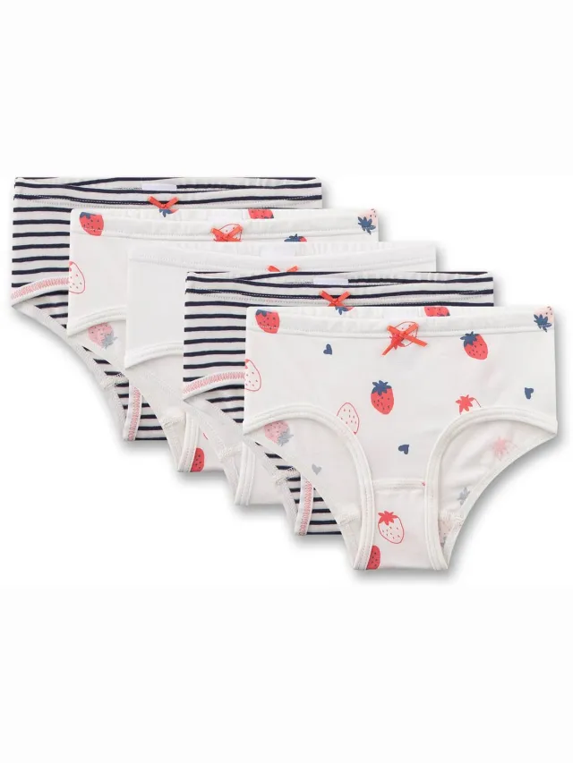 Sanetta Broekje Hipslip 5P 116 Set van 5 Wit/Zwart/Rood