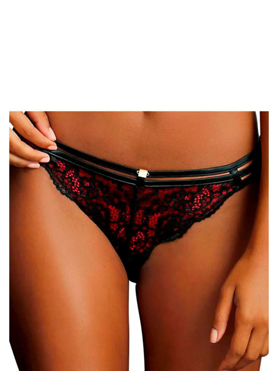 rioslip zwart met rode voering zwart/rood