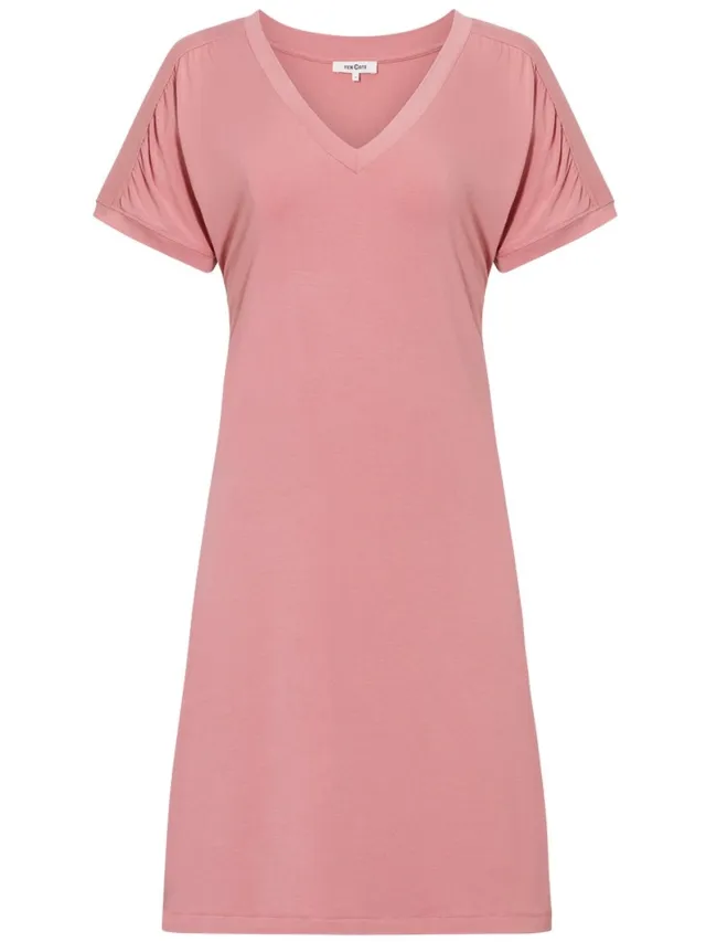Ten Cate dames V-hals pyjamajurk roze
