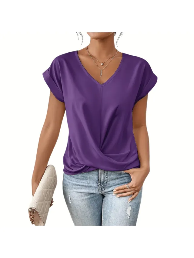 Currero Topje Dames - Top Kleding - Shirt - Blouse - Kort - Volwassen - Violetblauw Violet blauw