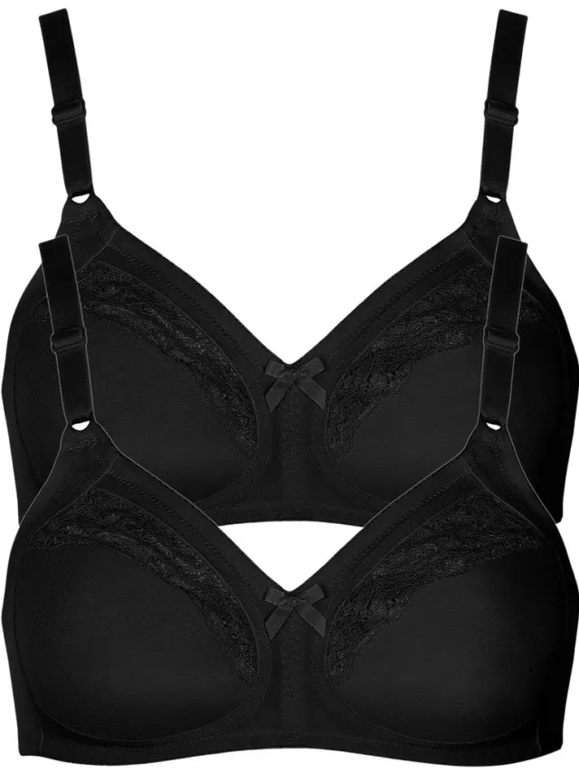 Lisca 2-pack BH zonder beugel Minca zwart