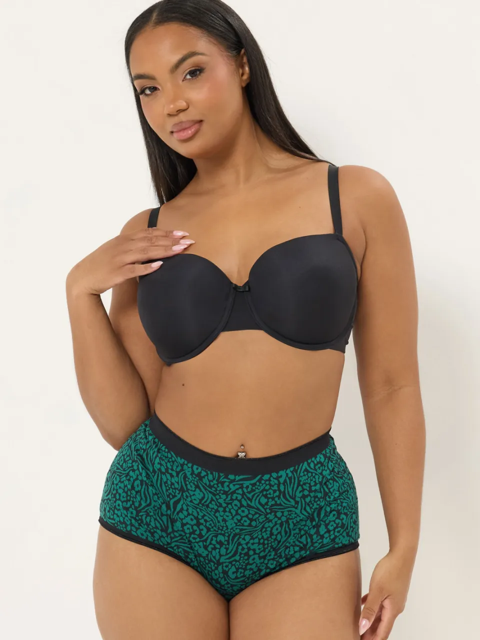 Yours 5 Pack Tealgroene Slips Met Volledige Dekking Met Dierenprint-48 groen, foto 3