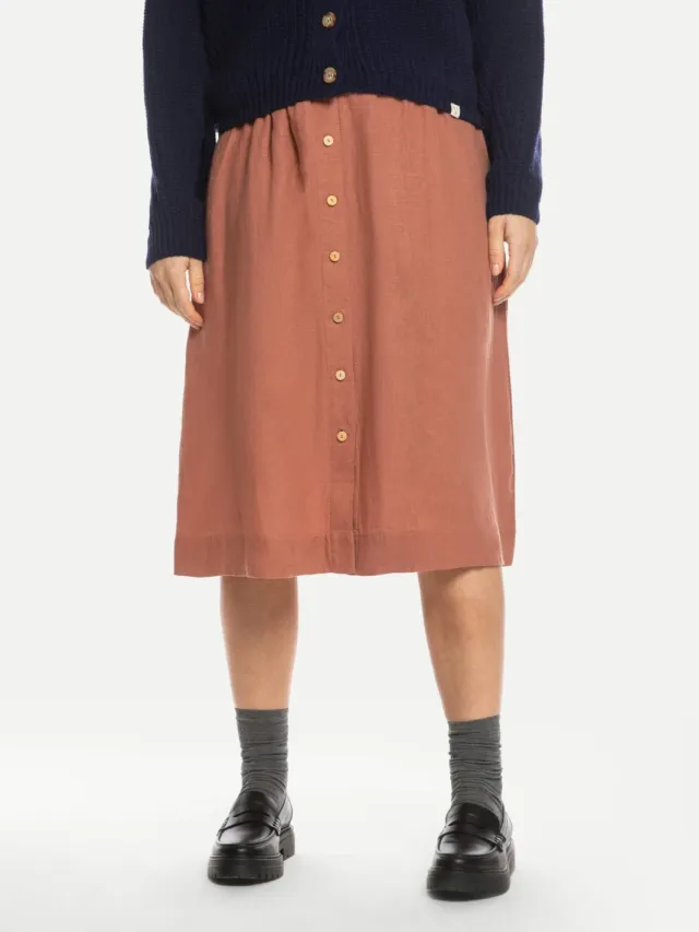 MATONA dames vegan Rok Midi Oudroze Bruin