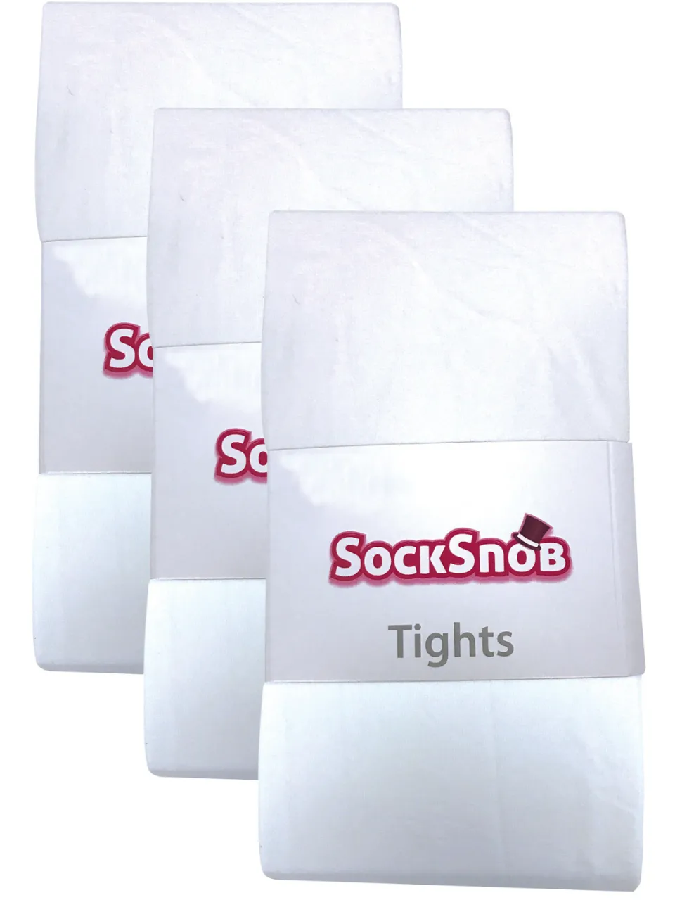 Sock Snob 3 paar dames gekleurde ondoorzichtige 80 denier panty's - Wit