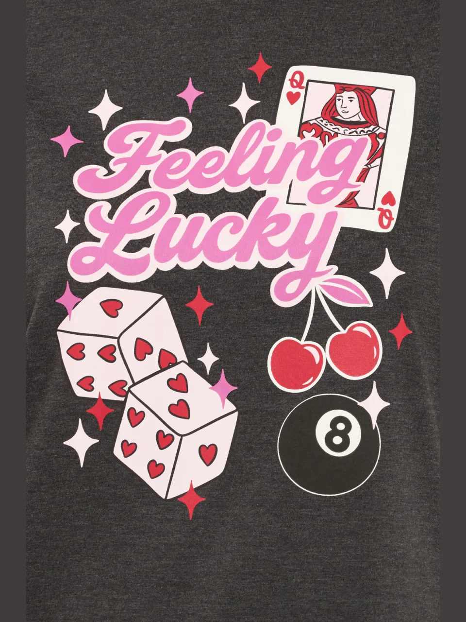 Yours Grey 'Feeling Lucky' Slogan Wijde Pijpen Pyjama Set-60, foto 5