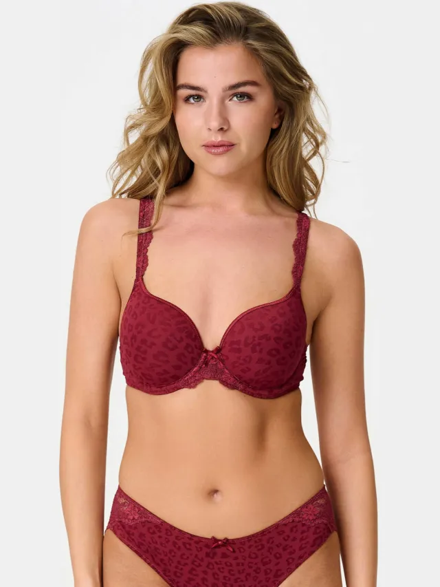 Lingadore Daily voorgevormde T-shirt-bh met beugel donkerrood