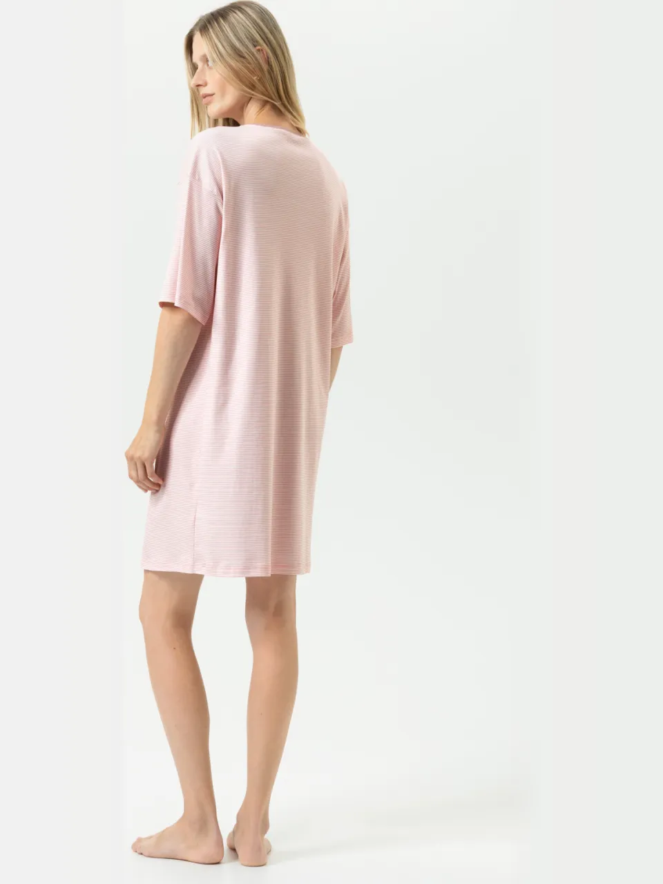 Mey Simple Stripes nachthemd lichtroze
