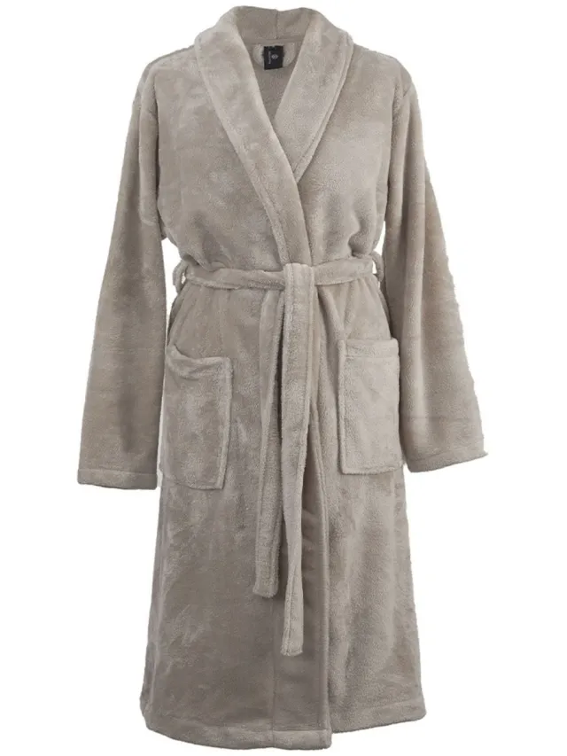 Aquanova Mya Badjas Truffle | S | Beige / Lichtgrijs | Polyester