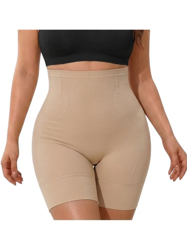 Shapetape Corrigerende High Waist Shaper Short - Beige - Shapetape - Corrigerende High Waist Short Dames - Naadloos Corrigerend Ondergoed - Corrigerende Boxershort - Hoge Taille - Liftende Shaper Short - Shapewear Dames