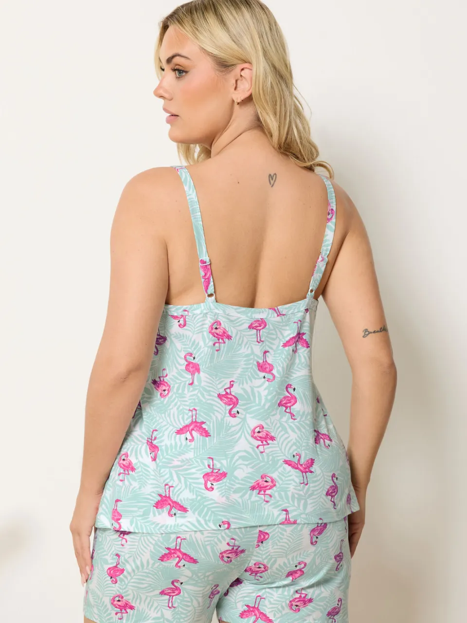 Yours Groene Pyjamaset Met Flamingoprint-42, foto 2